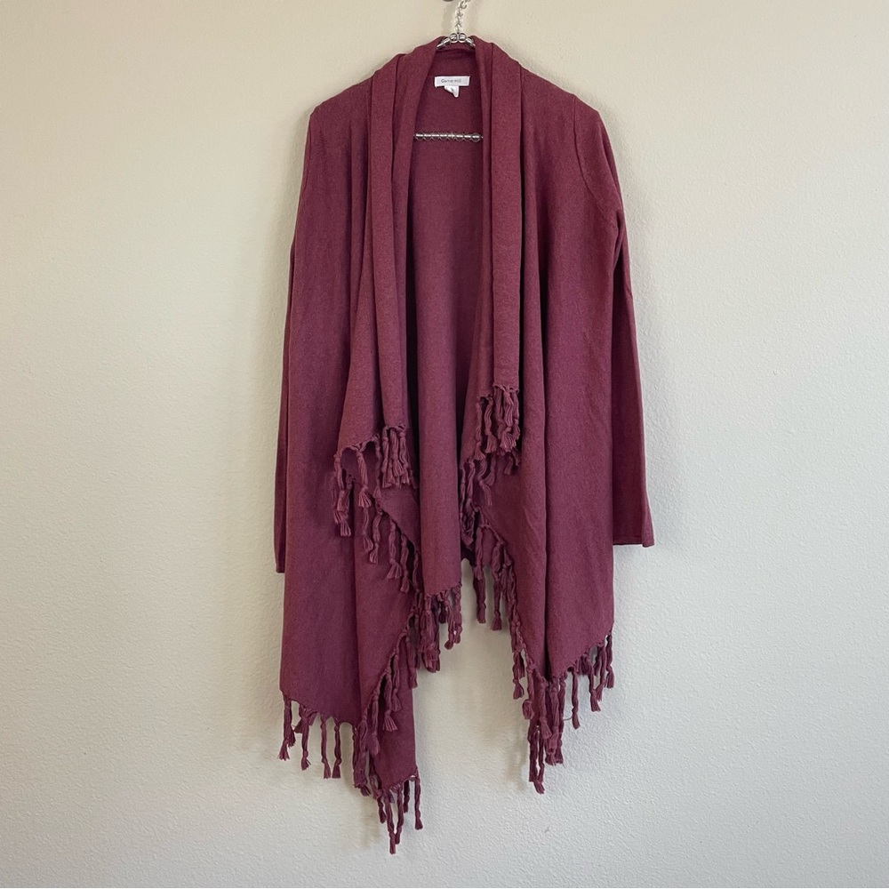 Garnet Hill Cotton-Cashmere Blend Fringed Rodeo Cardigan Size XS‎ Western Boho